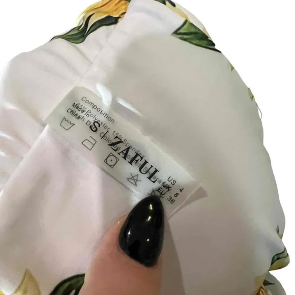 Zaful Tie-Front Sunflower Print Bandeau Strapless Bikini Top Size US 4 - Picture 2 of 3